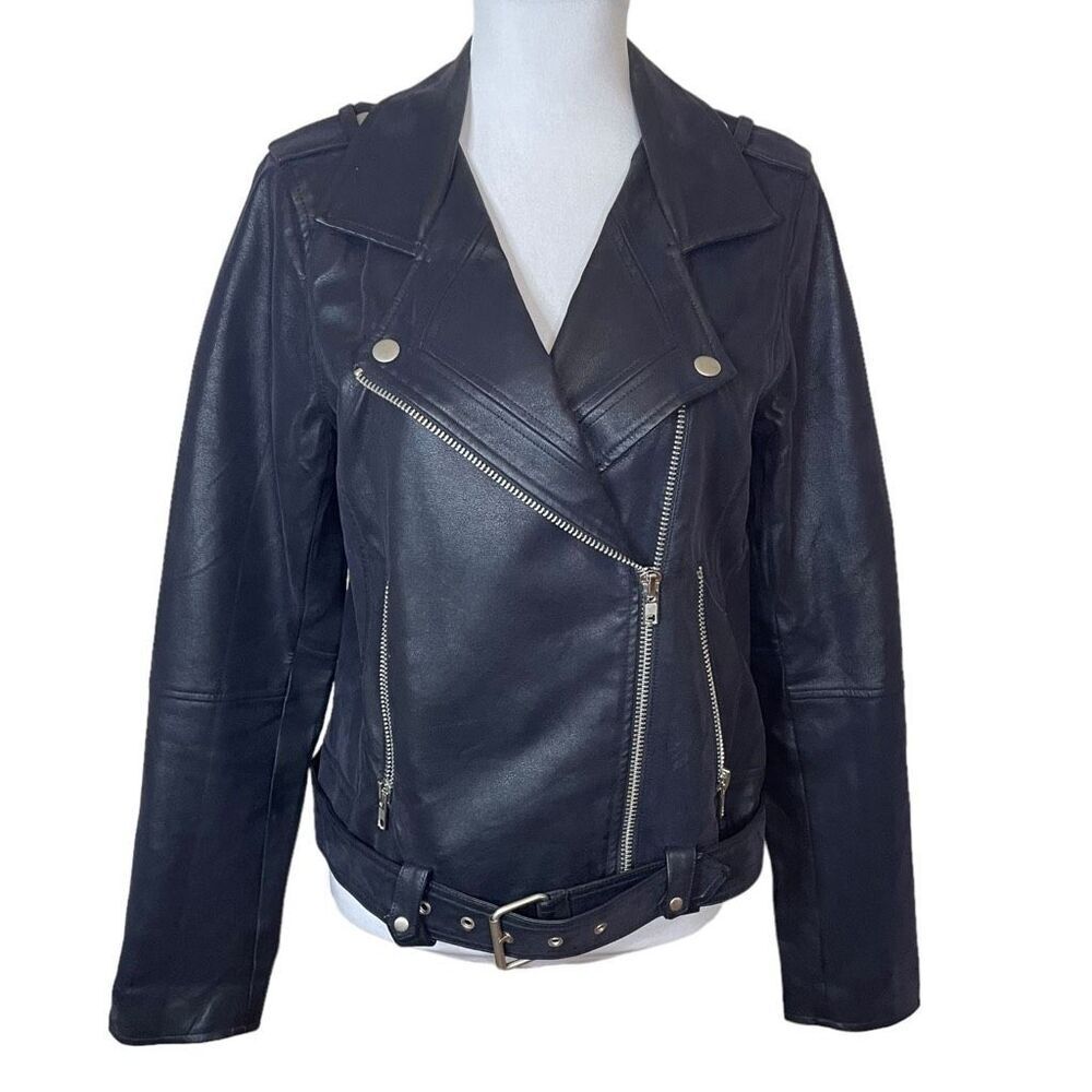 Sugar + Lips Faux Leather Look Jacket size Medium